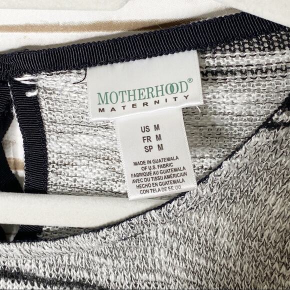 Motherhood Maternity Lightweight Black and Grey Striped Long Sleeve Shirt Medium - Picture 2 of 4